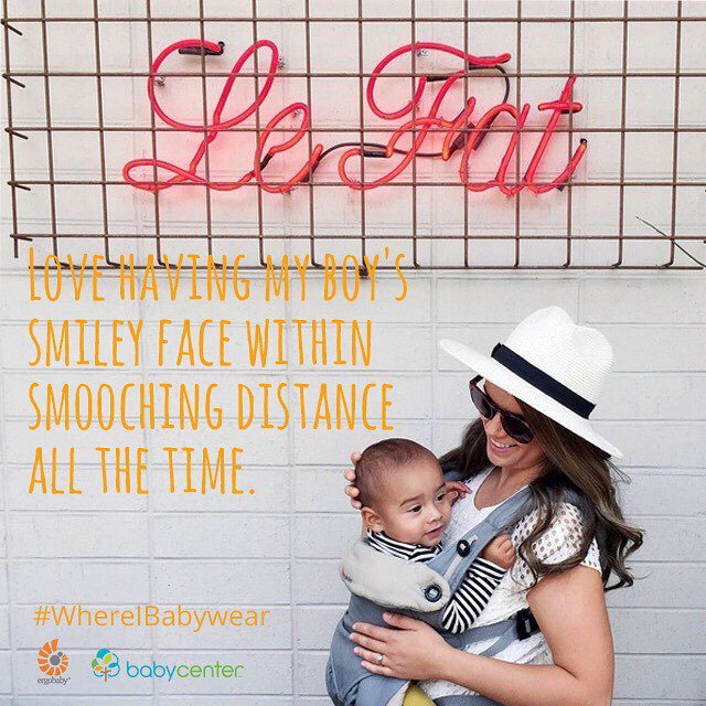 BabyCenter's tweet photo. Who can blame you @tatianamikhailovna? What a cutie. #WhereIBabywear @Ergobaby https://t.co/UsQz49a4HH