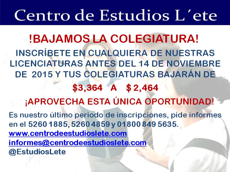 EstudiosLete's tweet photo. ¡APROVECHA ESTA OPORTUNIDAD! https://t.co/Hg6iIGYOAj