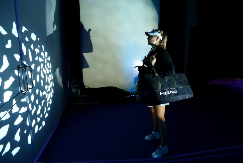 IwishCat's tweet photo. Congratulation Maria for 3 wins in a row since Wimbledon #WTAFinals #prettyfighter #Sharafamily https://t.co/QJTnp8EYTc