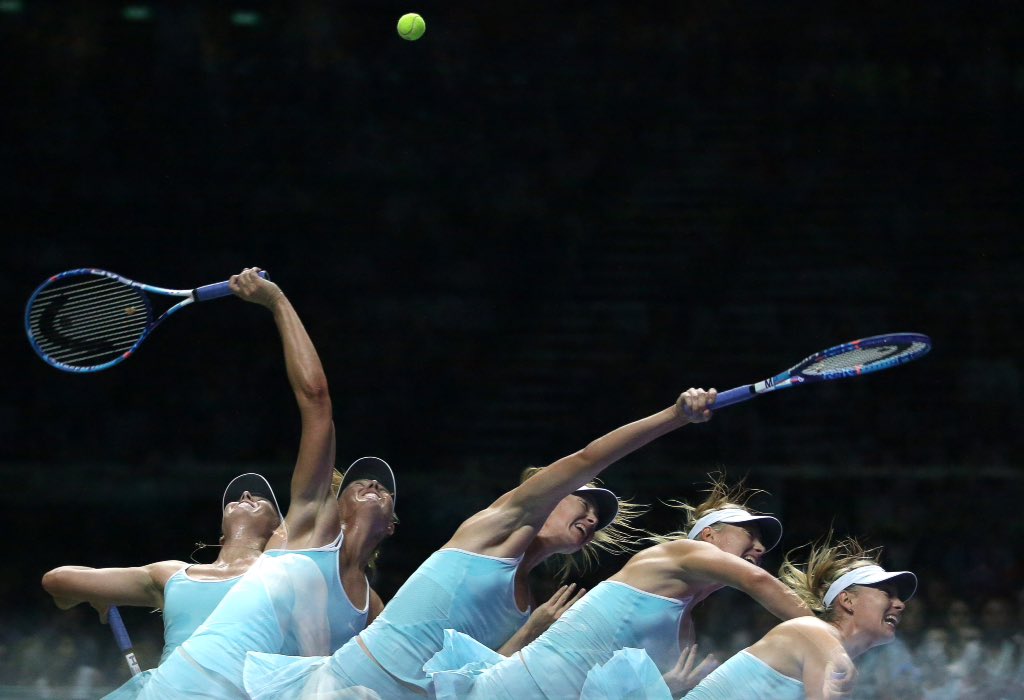 IwishCat's tweet photo. Congratulation Maria for 3 wins in a row since Wimbledon #WTAFinals #prettyfighter #Sharafamily https://t.co/QJTnp8EYTc