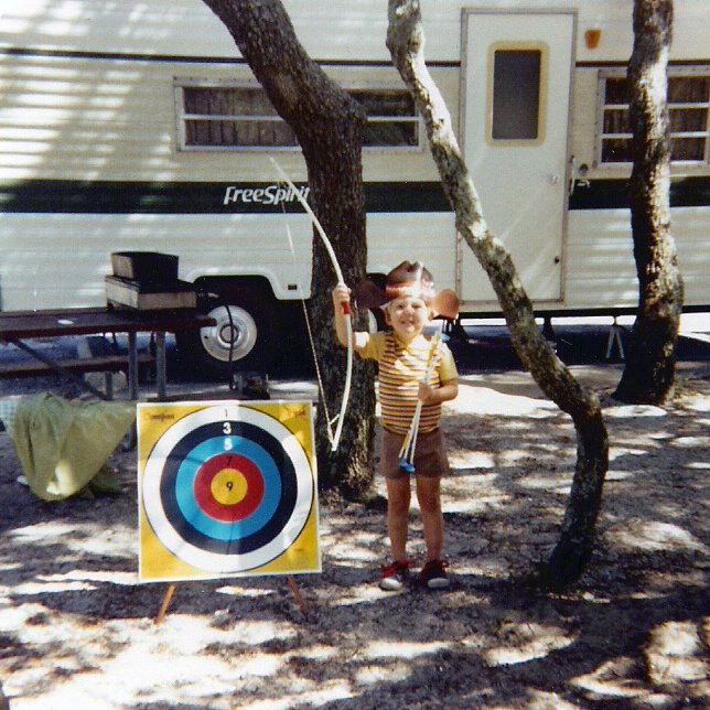 SmashedGelatin's tweet photo. Throwing it all the way back to Fort Lauderdale, Florida around 1982ish. #tbt #archery #camping #camper #pirate https://t.co/TdBOazyra3