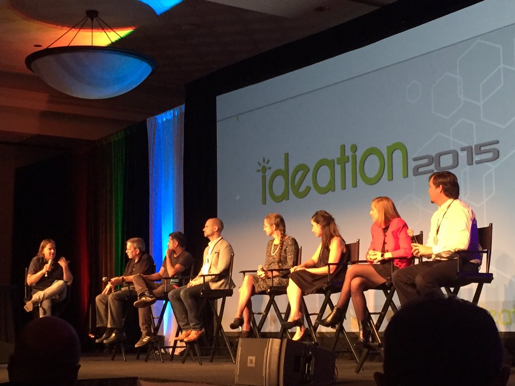 YPLMProductTeam's tweet photo. #ideation2015 moderator panel Key Technologies for optimum results @MovesTheNeedle @danitpeleg3d #ideationGT https://t.co/v9fxiKn5UG