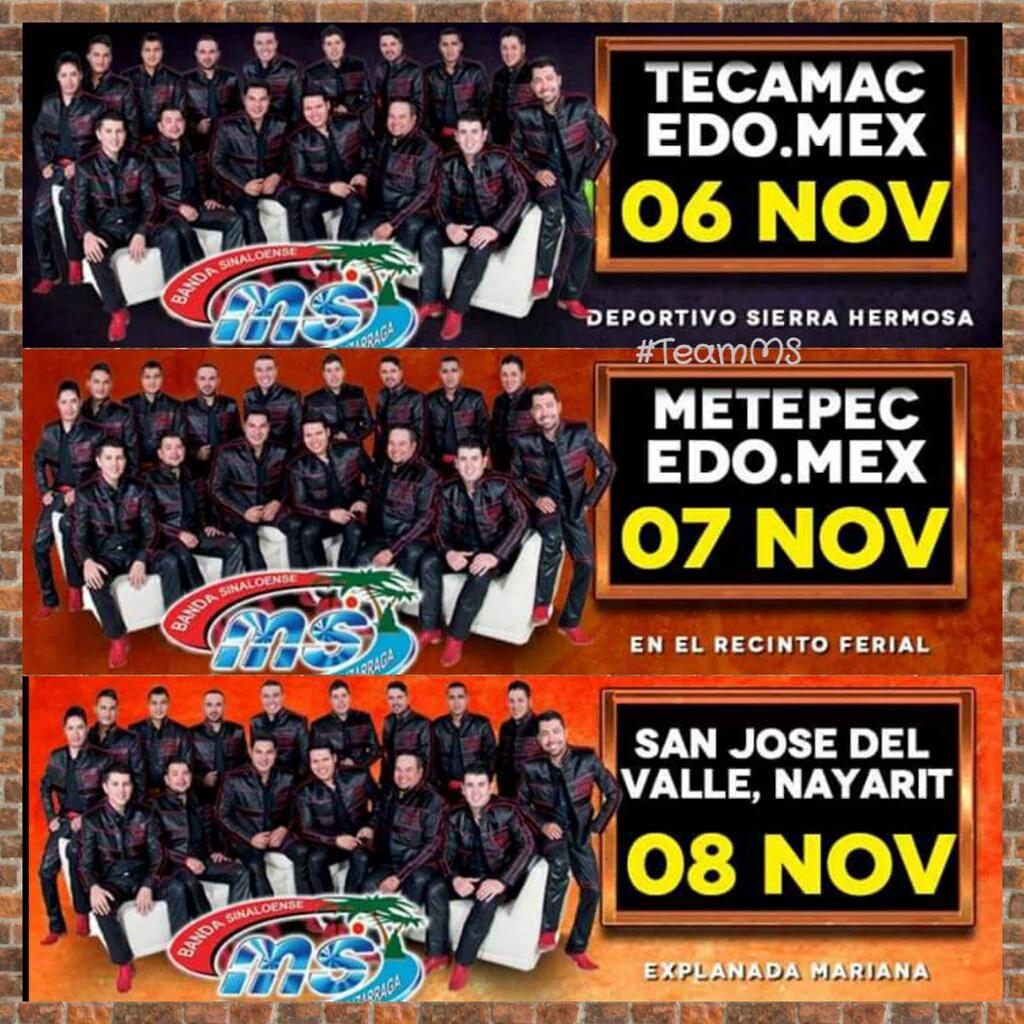 Hexperiencia_ms's tweet photo. PRÓXIMAMENTE @BANDA_MS 
#Tecamac 6-NOV
#Metepec 7-NOV
#SanJoseDelValle 8-NOV 
#MSGira2015 #Piénsalo RT https://t.co/0rdEaZNddZ