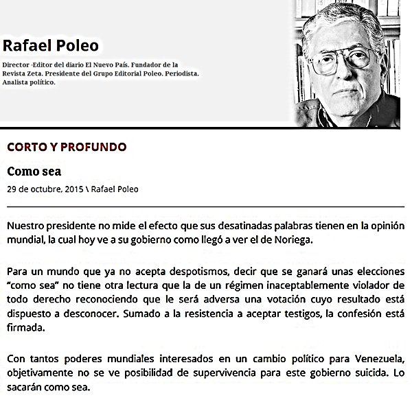 Lamzelok's tweet photo. CORTO y PROFUNDO de @PoleoRafael - Vía @Elnuevopais "Como Sea" https://t.co/Tb6qfH1R5f