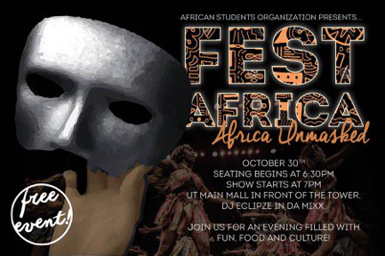 the234project's tweet photo. Come 🏃 & 👀 #AfricaUnmasked💃 @UTAustin @TexasASO #Otiya @BAYLOR_ASA @TAMU_ASA #TheAfricaTheMediaNeverShowsYou @NSA_UH https://t.co/r9nr4fsaVG