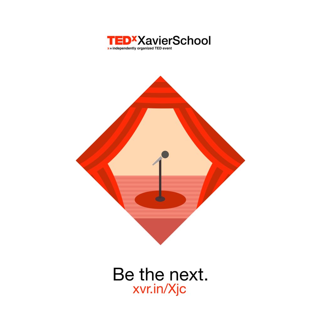 TEDxXS's tweet photo. Apply to be one of TEDxXavierSchool 2016's speakers! Deadline for applications is on November 11, 4pm. https://t.co/S1pPTXGVse