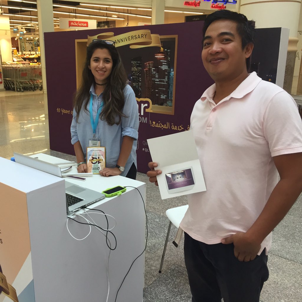qatarliving's tweet photo. This is Patrick. He visited our booth at @EzdanMall and got his own Polaroid photo.
#QL10Years #YOUarecommunity https://t.co/EmjvnXeRDI