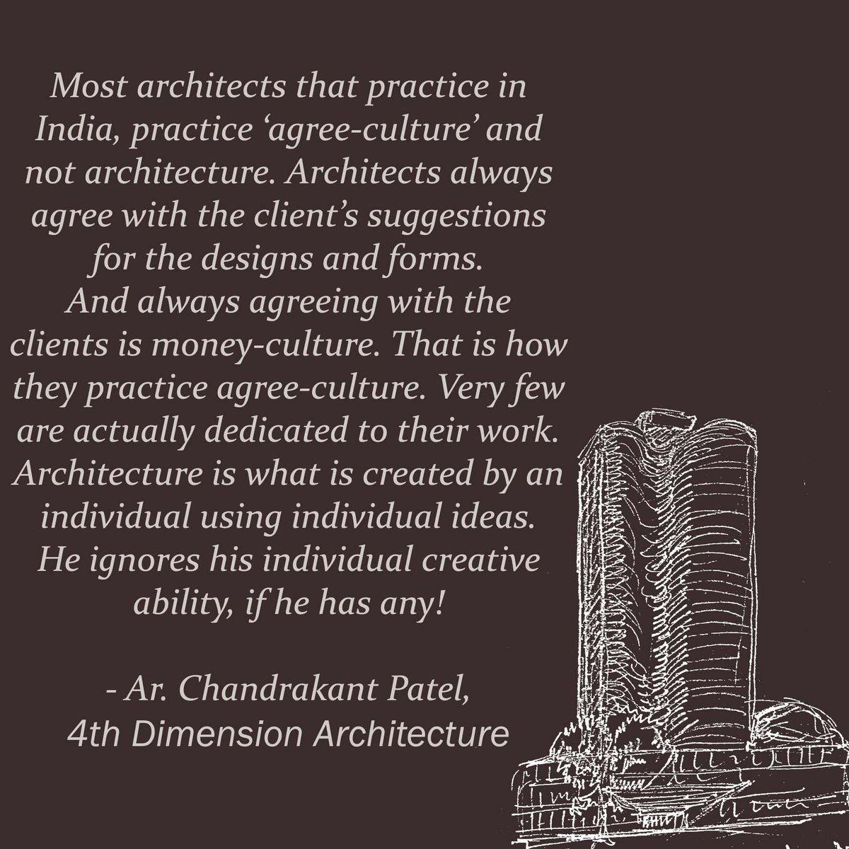 ArChandrakant's tweet photo. #Architecture #Truth #Culture #Architect #ArChandrakantPatel #4thDimensionArchitecture https://t.co/DfZLTKeYUT