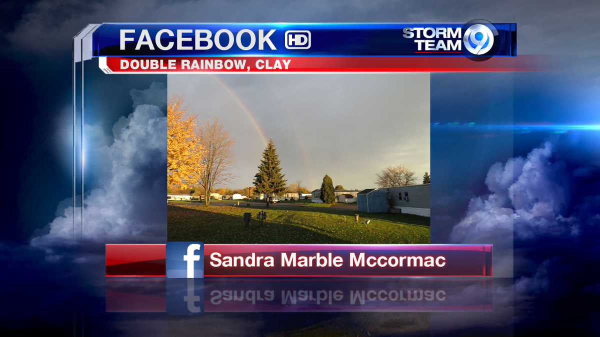 JimTeskeNC9's tweet photo. Double rainbow shot in Clay this morning! #FallRainbow #LocalSYR https://t.co/YWstPwugNa