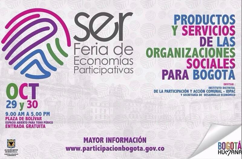 BogotaParticipa's tweet photo. Hoy y mañana #IdpacPresente en #SerFeriaEconomiasParticipativas en la Plaza de Bolívar a partir de las 9am. https://t.co/y6Ox8wLix4