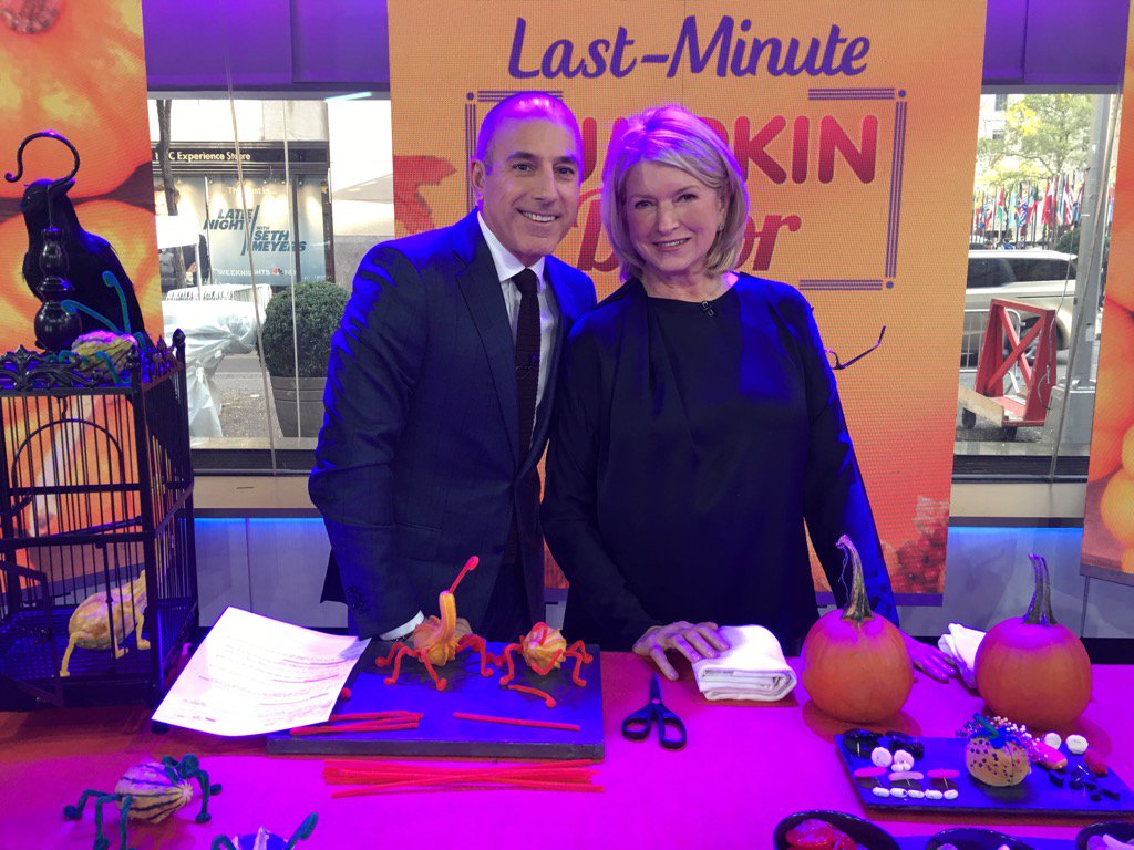 MarthaStewart's tweet image. Matt Lauer and I about to transform gourds into creatures  segment on @todayshow   Check it out!!!