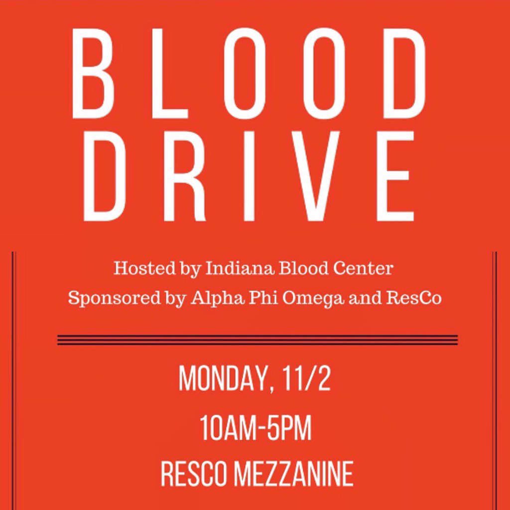 ButlerAPO's tweet image. Our blood drive is Monday! You can sign up today in Resco or online - check out our Facebook page for the link! #APO