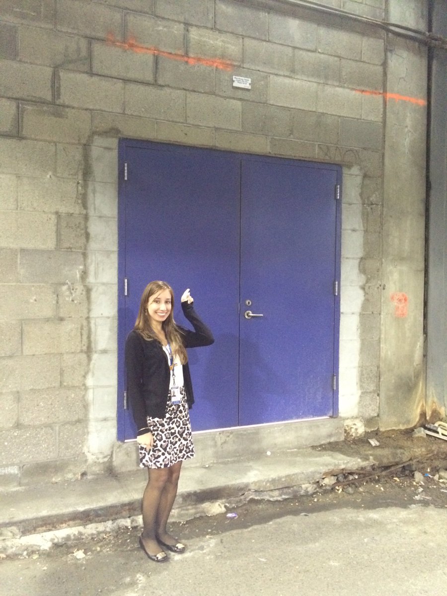 BellevueHosp's tweet photo. 5'3" Lisa shows the line marking where #onthisday in 2012 #Sandy floodwaters rose up to 14' in our basement. https://t.co/7IhYpjwo2L