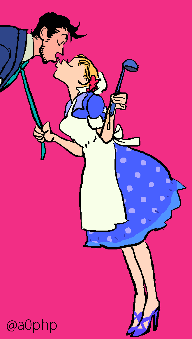「お題:『スージーQ』 ほんとはホリーも入れて家族3人を描きたかったのだけど、時間」|青9HPのイラスト