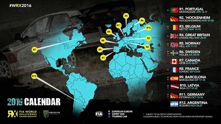World RX 2016 Calendar
