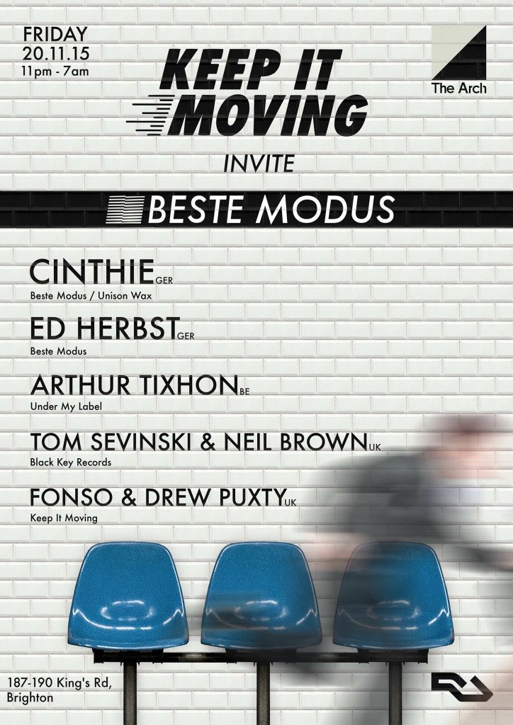 keepitmovingUK's tweet photo. Keep It Moving returns FRI 20.11.15 at @thearchbrighton w/ Beste Modus crew members CINTHIE &amp; ED HERBST + more ! https://t.co/yHcEazivC8