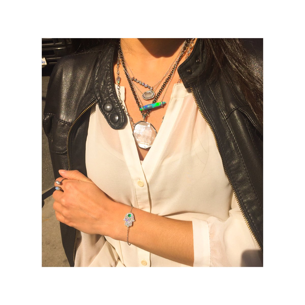 KMD_Jewelry's tweet photo. #tbt one of my favorite mixes #hamsa #emerald #opal #fingercuff #quartz #ilikerocks #nothingsbetterthannature #KMD https://t.co/stwIdDlXMX
