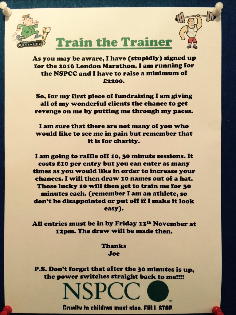 JoeLennonPT's tweet photo. Here's what all of my clients have been waiting for #TrainTheTrainer @NSPCC https://t.co/GH5lFcvn16