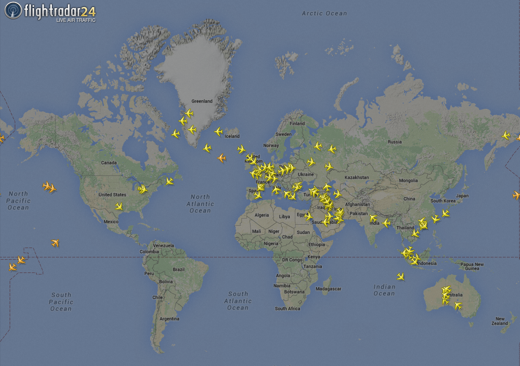 flightradar24's tweet photo. Congratulations @Airbus on 100 million A380 passengers! 91 A380s airborne now. #100mA380 https://t.co/gwNhiy3ltF https://t.co/nBXYR33GGe