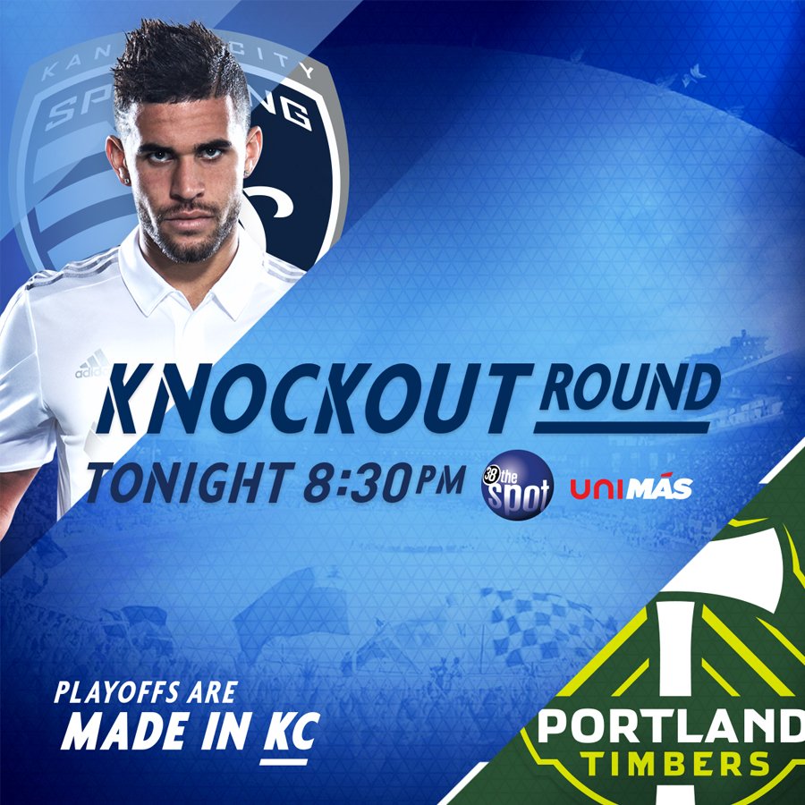 SportingKC's tweet photo. Morning, #SKCNation. Our #MLSCupPlayoffs journey starts TONIGHT vs @TimbersFC! RT if you'll be watching! #MadeInKC https://t.co/e1ujzHnaFh