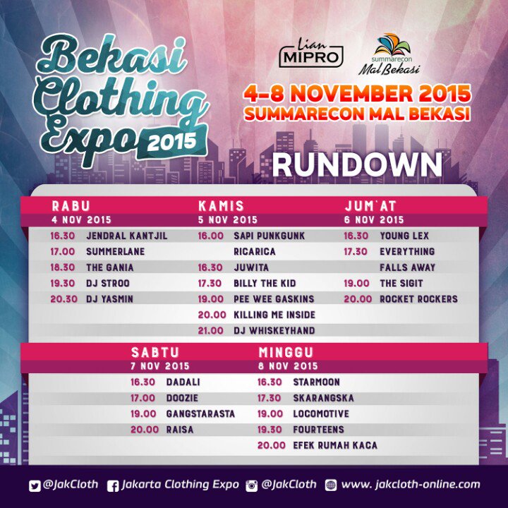 TheGania's tweet photo. #TheGania 4 Nov perform jam 18.30 di #BekasiClothingExpo @malbekasi. Ramaikan! #TheGaniaGigs https://t.co/Yobt4KpBpi