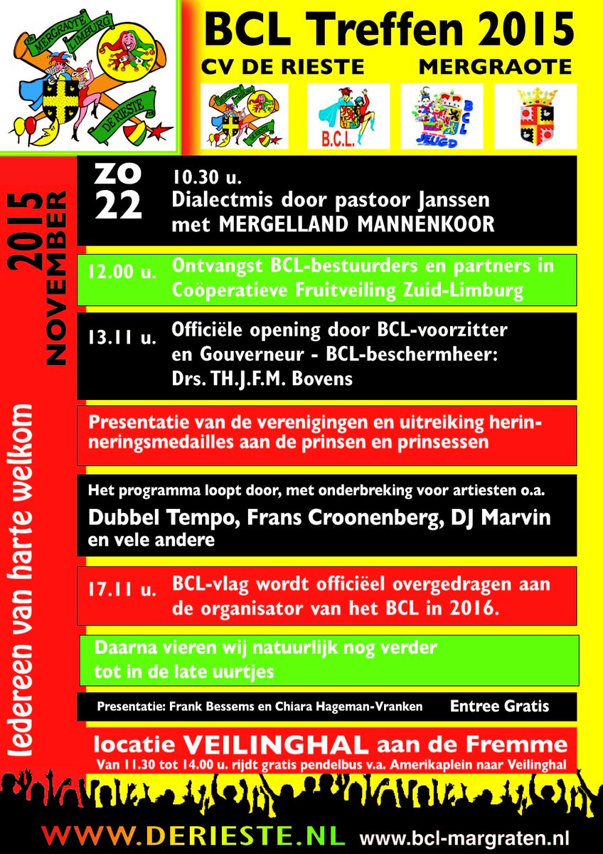 Zondag 22 november 2015, BCLtreffen in Margraten, iedereen van harte welkom in de veilinghallen in Margraten.