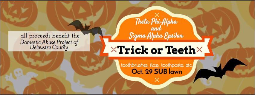 SAEPennKappa's tweet photo. Check us out on the SUB lawn today for Trick or Teeth event with @ThetaPhiAlphaKU https://t.co/gfV478y1G1
