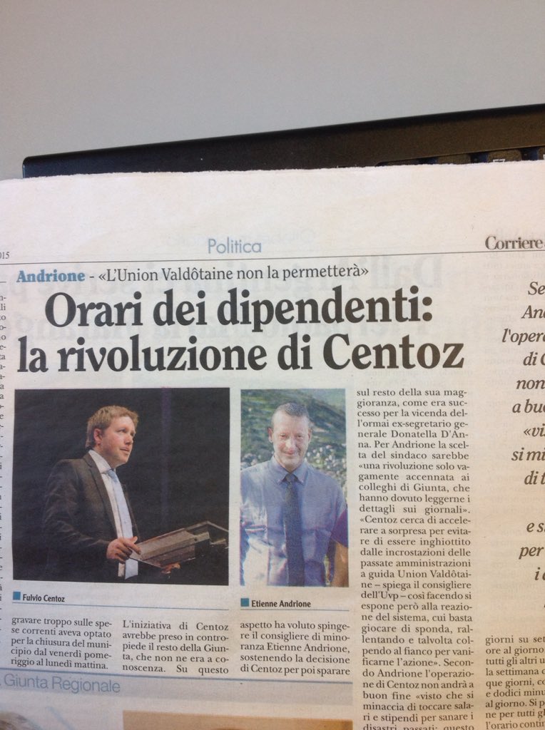 impresaVda's tweet photo. @ELerrepi ci informa su cosa succede in Comune #aosta #Corrieredellavalle #aostavalley #centoz https://t.co/vQPLwhIOsy