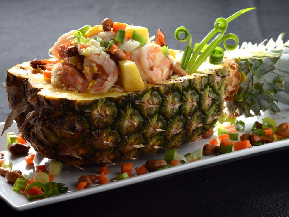 soi38dc's tweet photo. Have you tried our khao pad sapparod with shrimp, cashews, carrots + egg, served in a pineapple? #Soi38DC https://t.co/8itIFBE0XU