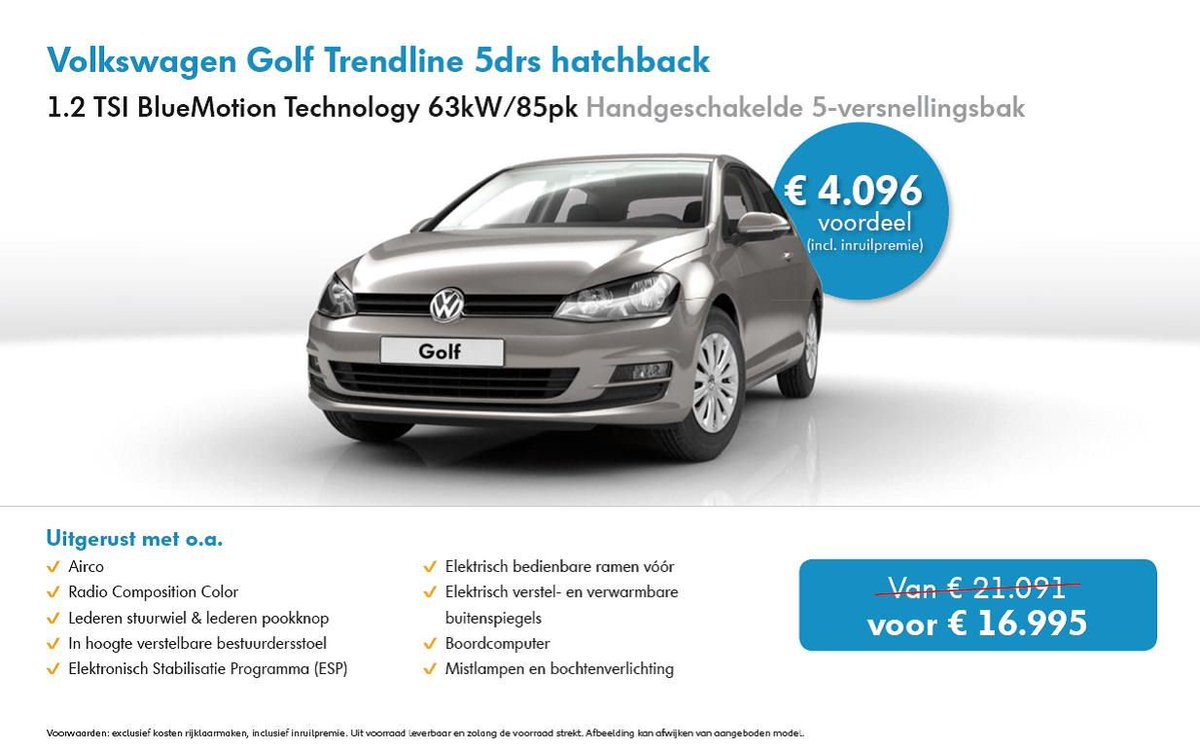 Scherpe #Volkswagen #Golf aanbieding bij Kamsteeg! Kijk snel op bit.ly/1O9WsGK