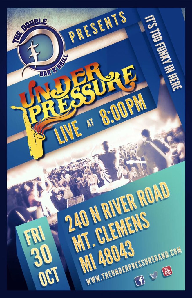 The_UpBand's tweet photo. @The_UpBand  we will be@at The Double D Bar and Grill, Fri, Oct 30! Live @ 8PM!! #livemusic #Detroit #theupband https://t.co/IF92oC3LMe