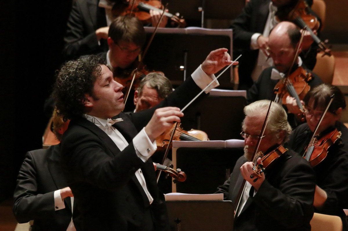 GustavoDudamel's tweet photo. W/ @Staatskapelle_B celebrating 100th anniversary of #Strauss Alpine Symphony at #Philharmonie! © Thomas Bartilla https://t.co/7Nz42vJBc8