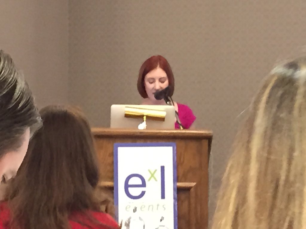 LisaCourtade's tweet photo. Courageous voice for patients. @marlajan Fighting her pain and chemo brain to share her story at #epatcon https://t.co/j3YeobHnp8