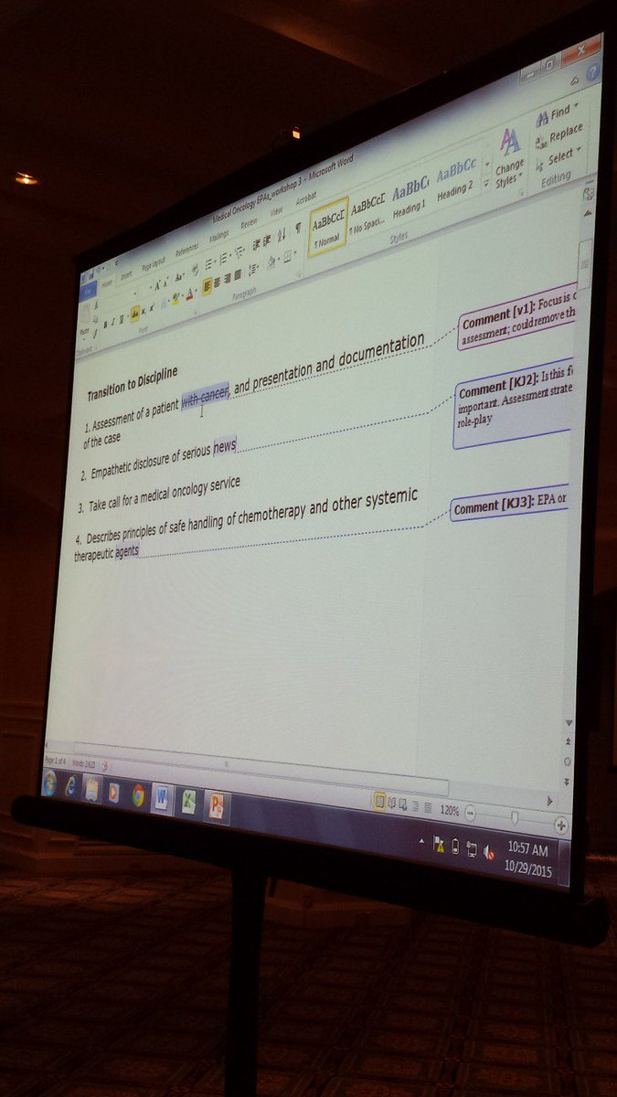 Rich conversation discussing EPAS for Medical Oncology specialty programs. #CBD # MedOnc workshop