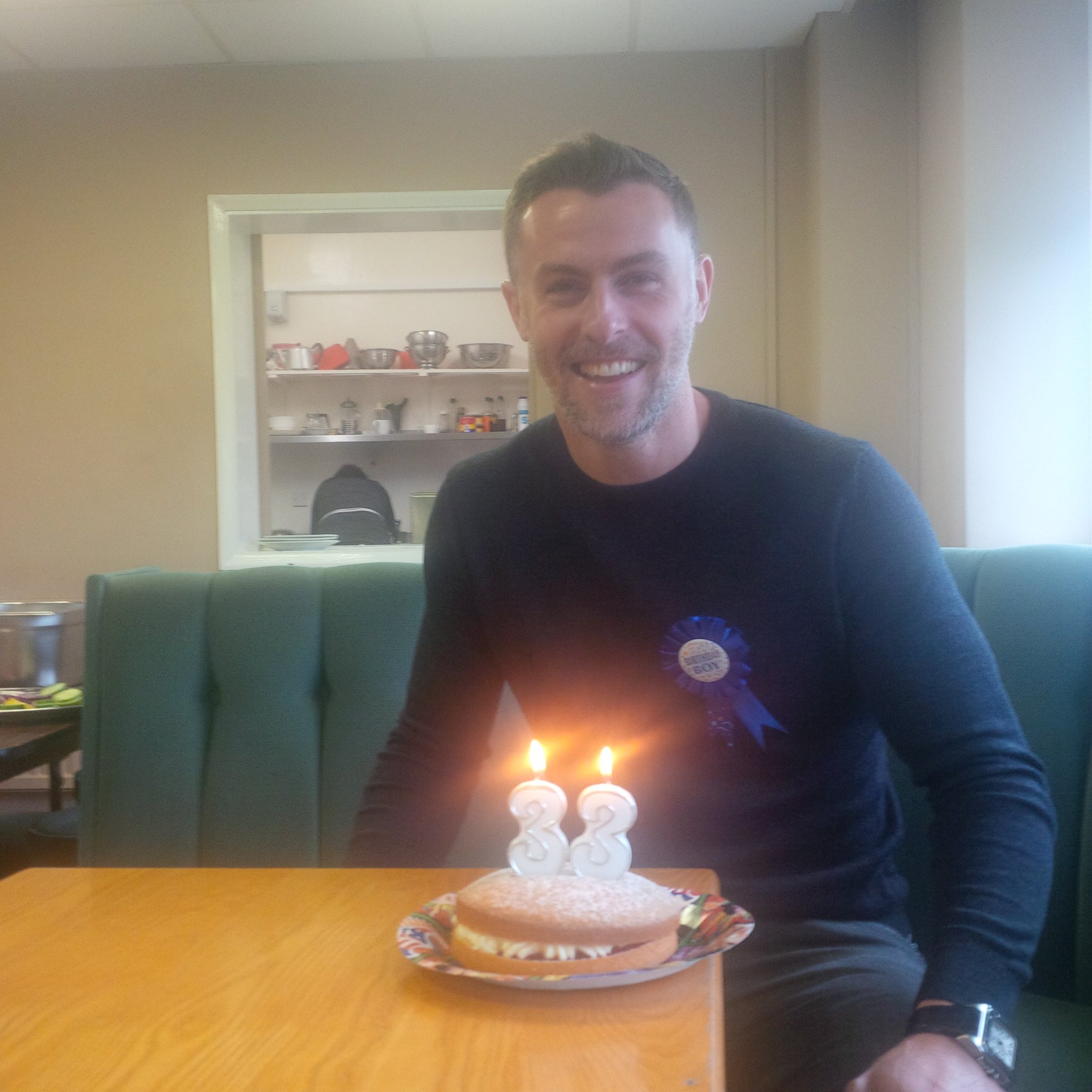 Happy Birthday to defender Frazer Richardson who celebrates turning 33 with some Victoria Sponge at Roundwood 