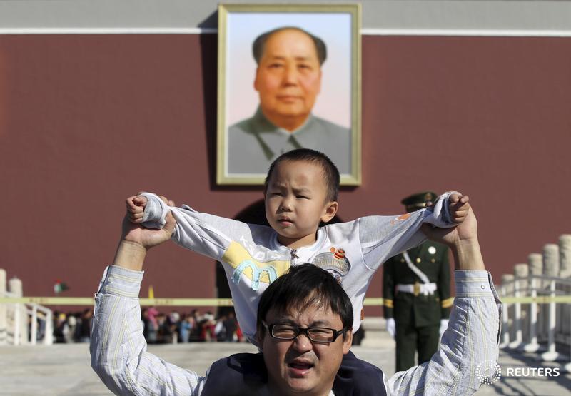 Reuters's tweet photo. China to allow all couples to have two children after decades of a strict one-child policy: https://t.co/pacCUeAFSa https://t.co/h6cCZVlbRC