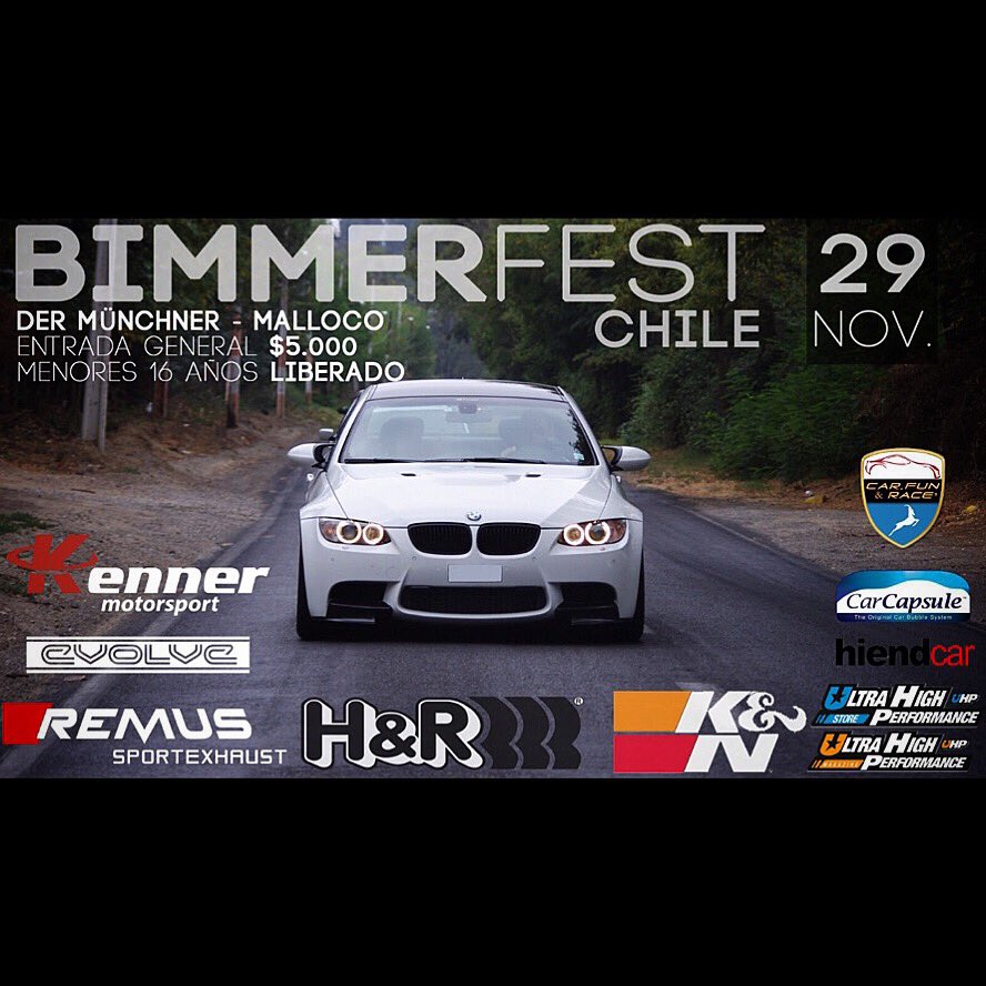 bimmerfestchile's tweet photo. ¡ATENCIÓN BIMMERS! Este es el flyer oficial del evento BimmerFest en Chile, los esperamos el próximo 29 de noviembre https://t.co/0j43i7Lg6L