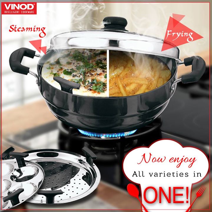 Vinod_Cookware's tweet photo. Now relish on different types of gravies and deep fried varieties in #Vinod #MultiKadai! 
#HappyCooking https://t.co/Nxl4qJN8gc