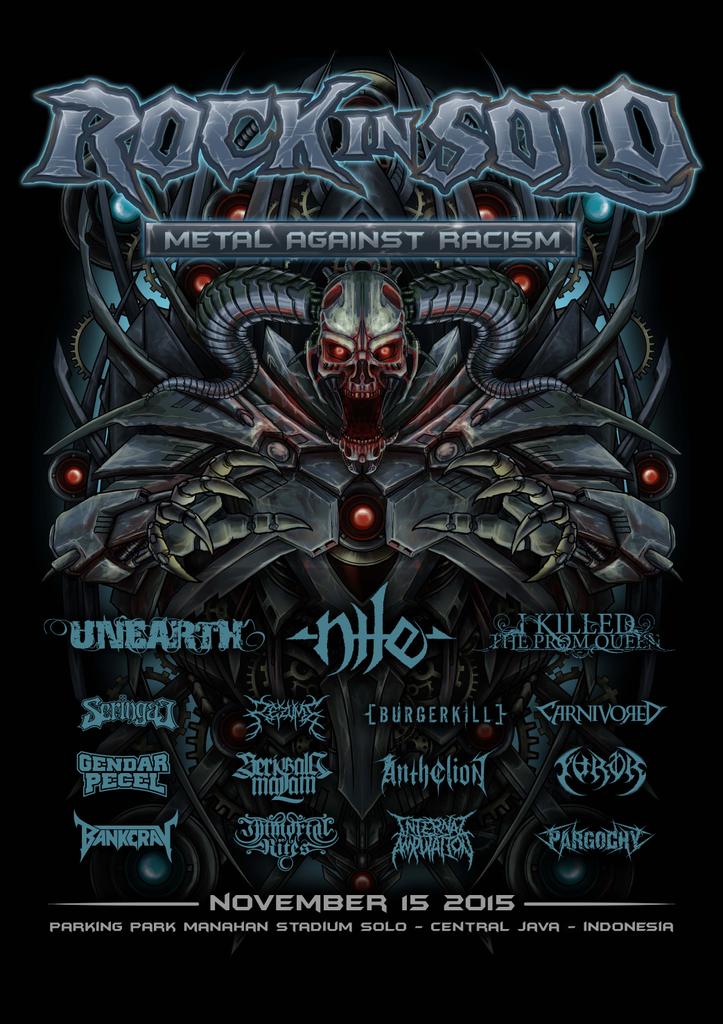 Inilah poster resmi ROCK IN SOLO 2015 "Metal Against Racism"