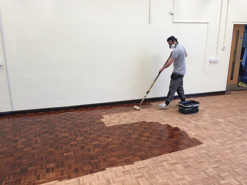 MillerFloorSand's tweet photo. Floors sanded and varnished at all saints Catholic primary #school in sale #manchester #flooring https://t.co/KxDVEbsusw