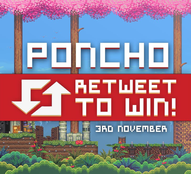 RisingStarGames's tweet photo. Celebrating #PonchoGame's release date of 3rd Nov! - #RetweetToWin 3 Steam/PS4 codes! Winners drawn Monday 2nd Nov https://t.co/bkcEZ2GBu4