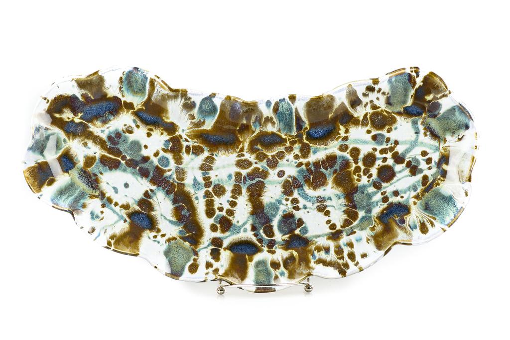 aundinwilson's tweet photo. "Muddy Water" ceramic platter with glaze detail based on abstract expressionism https://t.co/Y9jvkwqAge