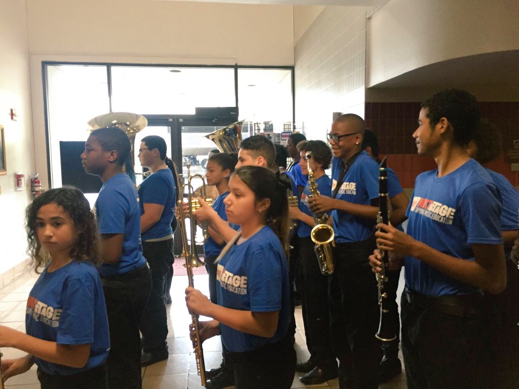 MDCPS's tweet photo. Special surprise for @cutlerbaymiddle students from @Stubhub &amp; @HollandsOpusFdn! 50 new instruments worth $70,000! https://t.co/z1o2hYKQDG