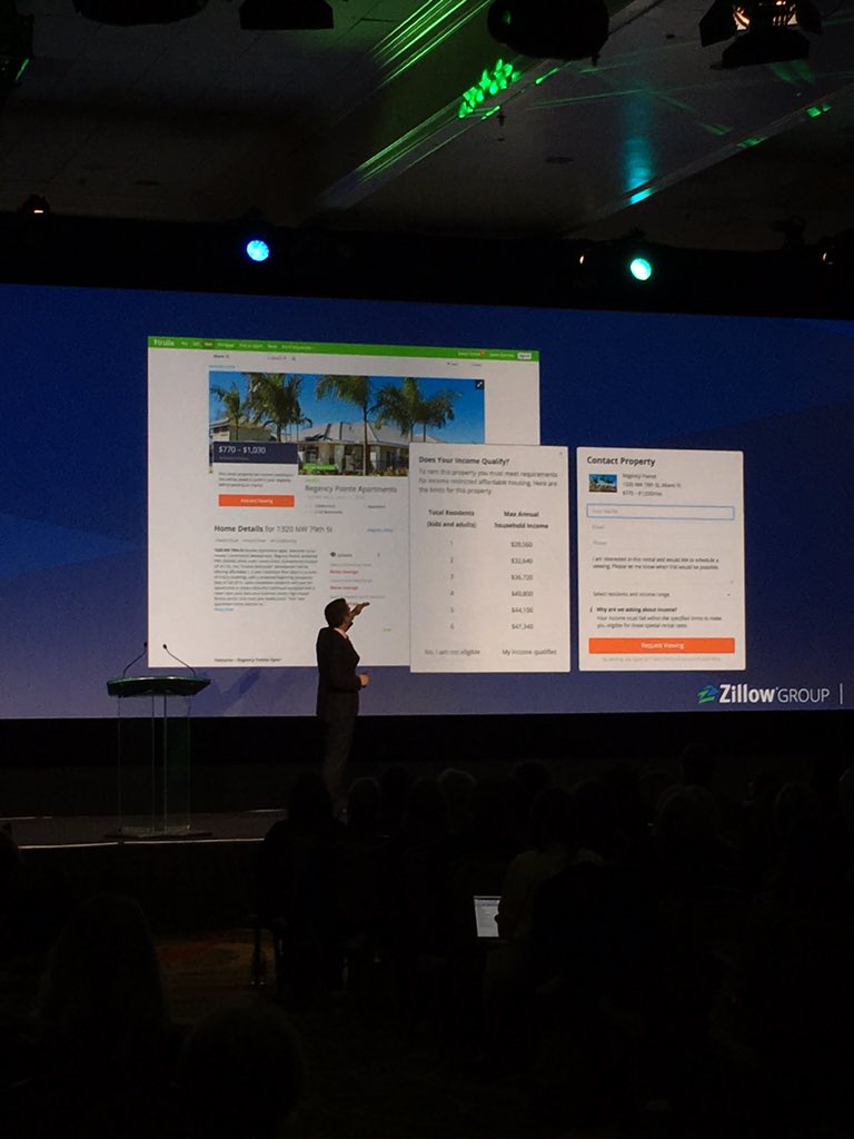spencerrascoff's tweet photo. Unveiling new affordable housing rent product @Greg_M_Schwartz #ZGRentalsForum #FewLeadsMoreLeases https://t.co/2RkLPiXE0c