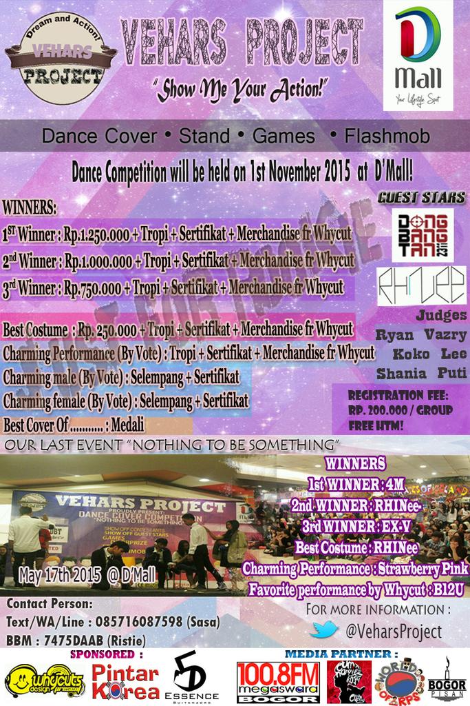 Vehars Project (@veharsproject) on Twitter photo VEHARS PROJECT"s 2nd EVENT DANCE COVER COMPETITION. SUNDAY, NOVEMBER 1st 2015 <a href="/DmallDepok/">Dmall Depok</a> VEHARS PROJECT"s 2nd EVENT DANCE COVER COMPETITION. SUNDAY, NOVEMBER 1st 2015 <a href="/DmallDepok/">Dmall Depok</a>