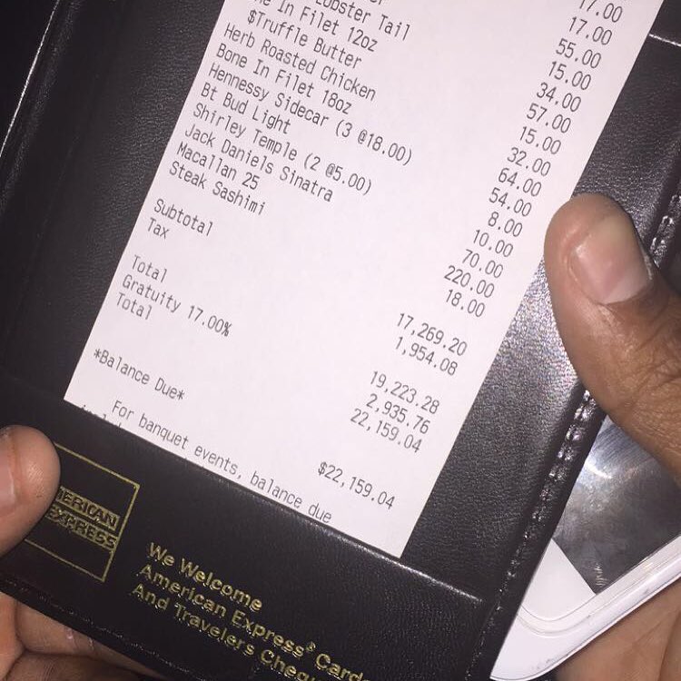 Complex's tweet photo. Washington rookies took it on the chin picking up this insanely expensive dinner tab. https://t.co/LpdROQBKsF https://t.co/q68Iq6ENGK