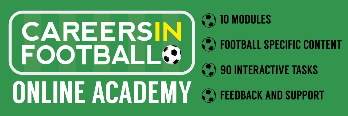 football_career's tweet photo. Want to work in football? Sign up to our new Online Career Course. Visit https://t.co/DmvjxhkJ43 https://t.co/UmA7cDQvQa