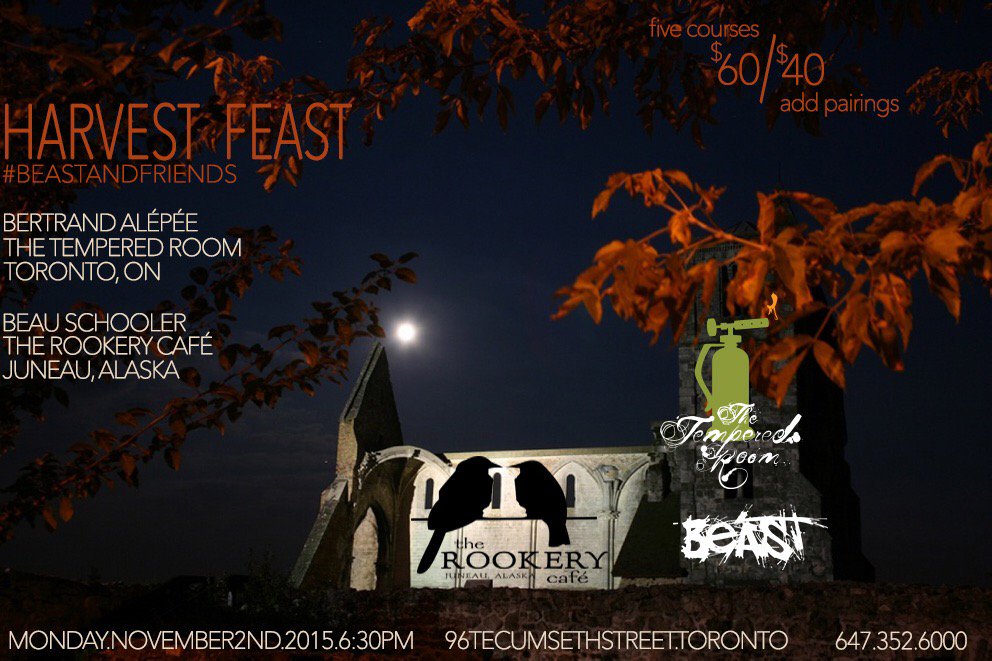 beastrestaurant's tweet photo. A few seats still left for Monday's dinner w/ @BeauSchooler + @TheTemperedChef. 647.352.6000. #beastandfriends https://t.co/nk3ZM3MNBe
