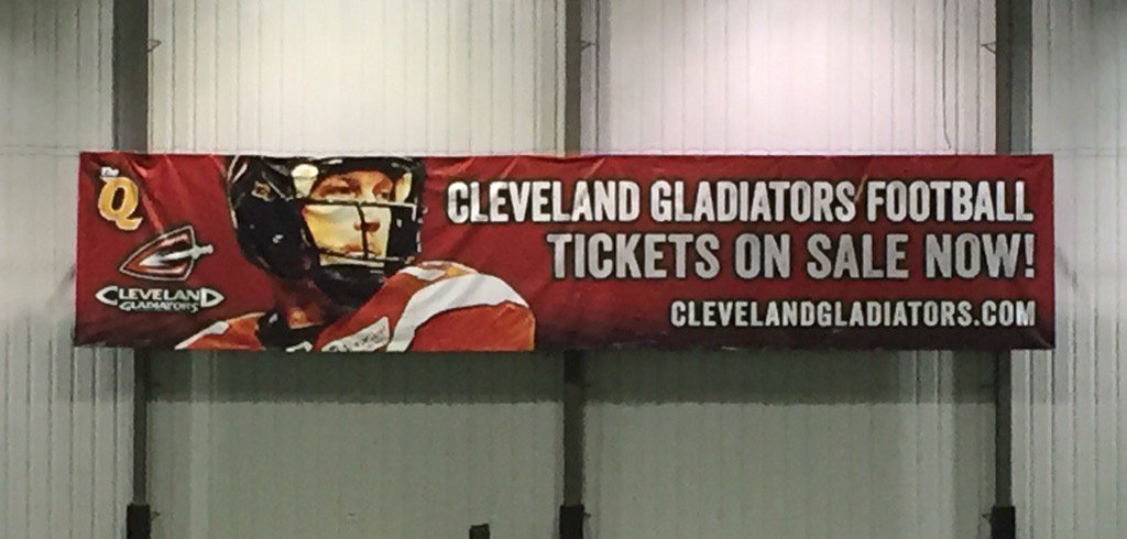 Mr_CLEGladiator's tweet photo. @CLEGladiators banner still looks good at the new @LNSportsPark West https://t.co/r3gbgk44zX