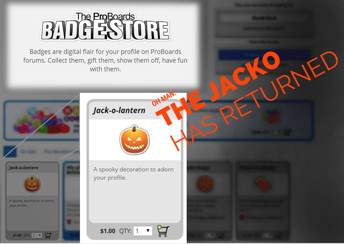 proboards's tweet photo. The Jack-O-Lantern badge is back on the badge store in Profile > Gift Tab > Badge Store! #WheresJacko https://t.co/JWIlEcTzgT